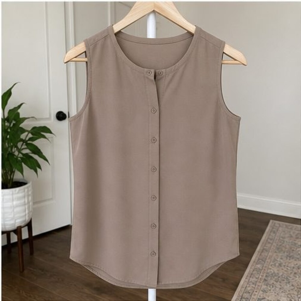 Taupe Puff Sleeve Top